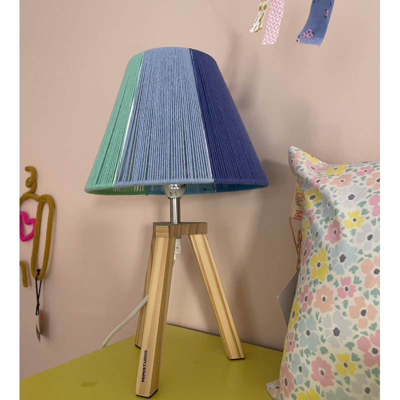 Lampe à poser fils bleus